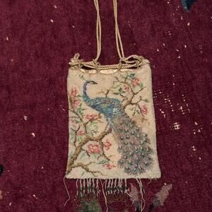 Authentic Antique 1920s Beaded Peacock Purse 🦚